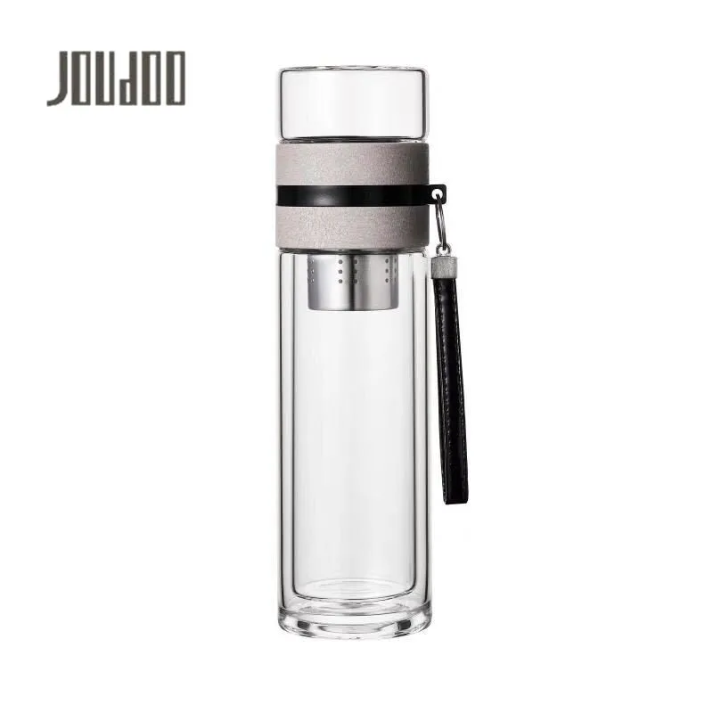 Креативный фильтр для заварки чая JOUDOO 350 мл/500 мл двухслойная стеклянная бутылка