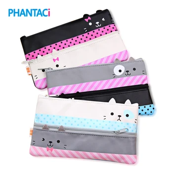 

Kawaii Canvas Pencil Case Cute Cartoon Cat Pen Bags Boy Girl Gift Estuches Box School Stationery Supplies