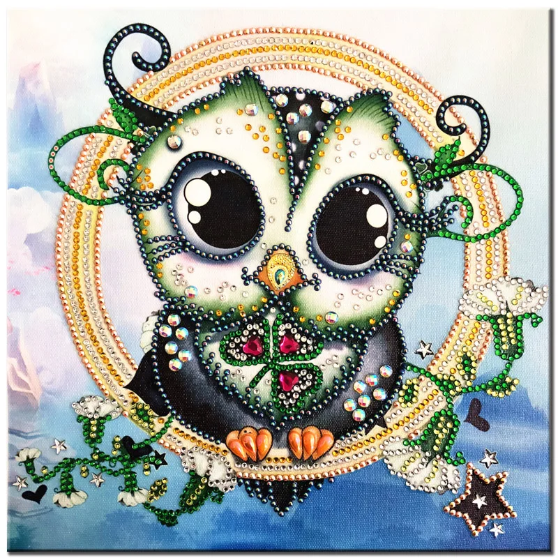 RUBOS DIY 5D Diamond Embroidery Owl Animals Special Bead Big Pearl Diamond Painting Mosaic New Sale Gift Craft Hobby Home Decor (9)