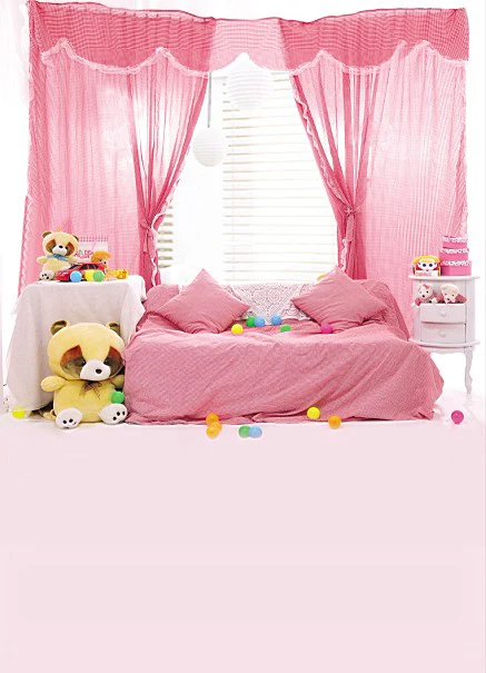 

300CM*200CM(about 10ft*6.5ft) backgrounds Double doors and window curtains pink sofa photography backdrops photo LK 1255