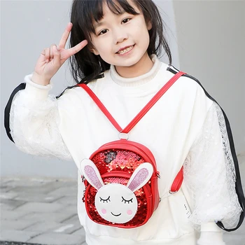 

Toddler Kids Girls Boys Baby Costume Animal Fun Small Backpack PU Bag 1-5 years Cute Rabbit Sequined Backpack