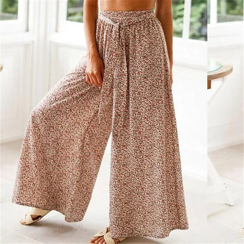 

Women's Wide Leg Pants New Casual Loose High Waisted Pants Ladies' Fashionable Floral Printed Harem Long Trousers Hot Selling