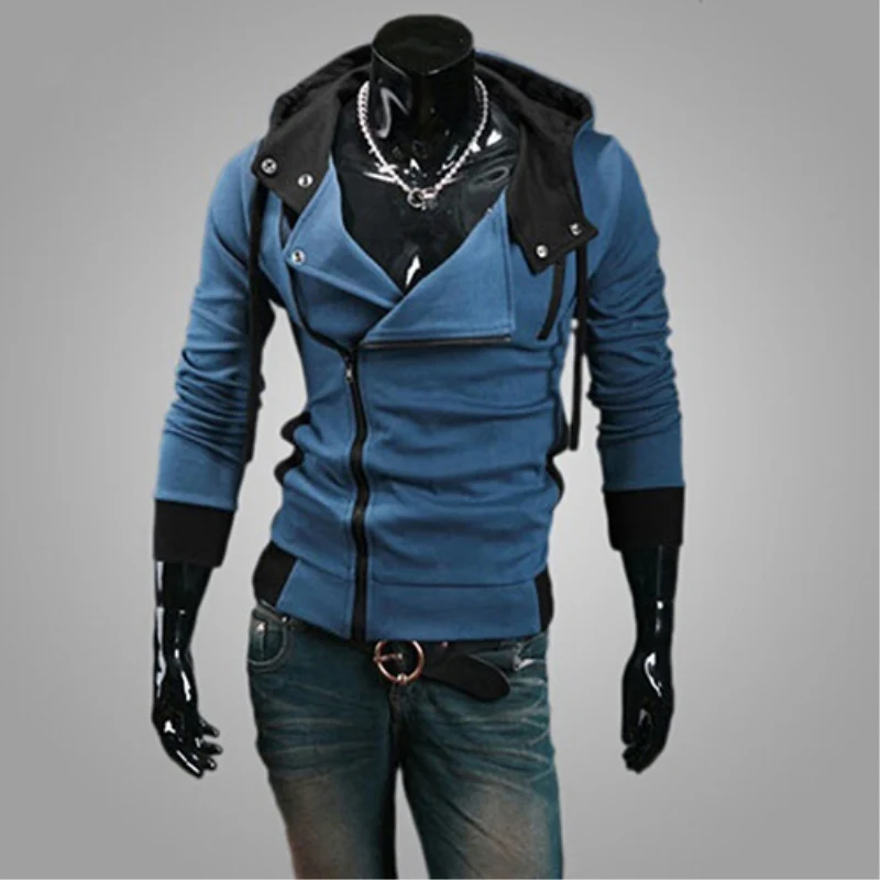 

Fashion Men Long Sleeve Zipper Hooded Jacket Sweatshirt Cool Slim Fit Outwear