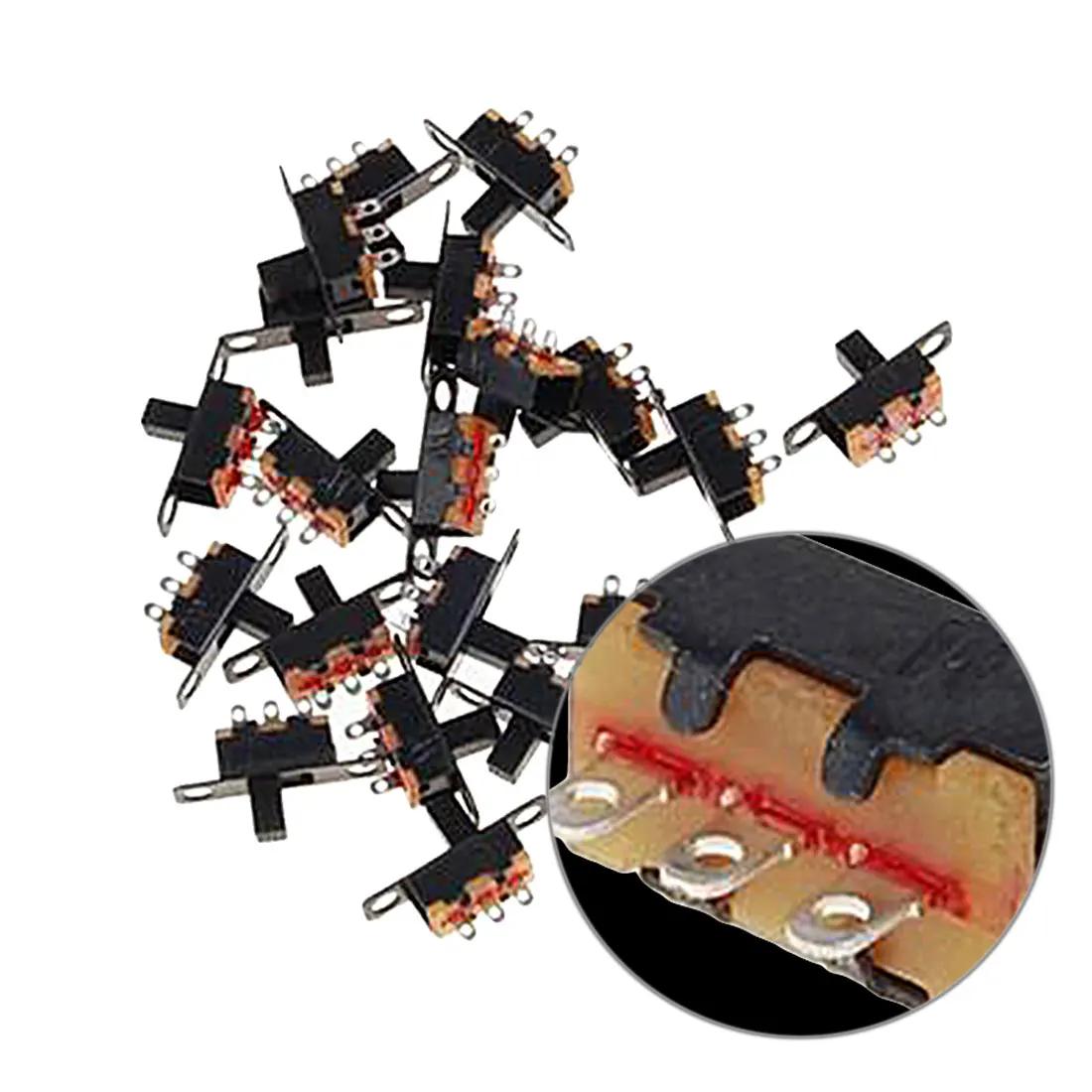 

High-quality Floor price Hot 20pcs 5V 0.5A Mini Size Black Slide Switch for Small DIY Power