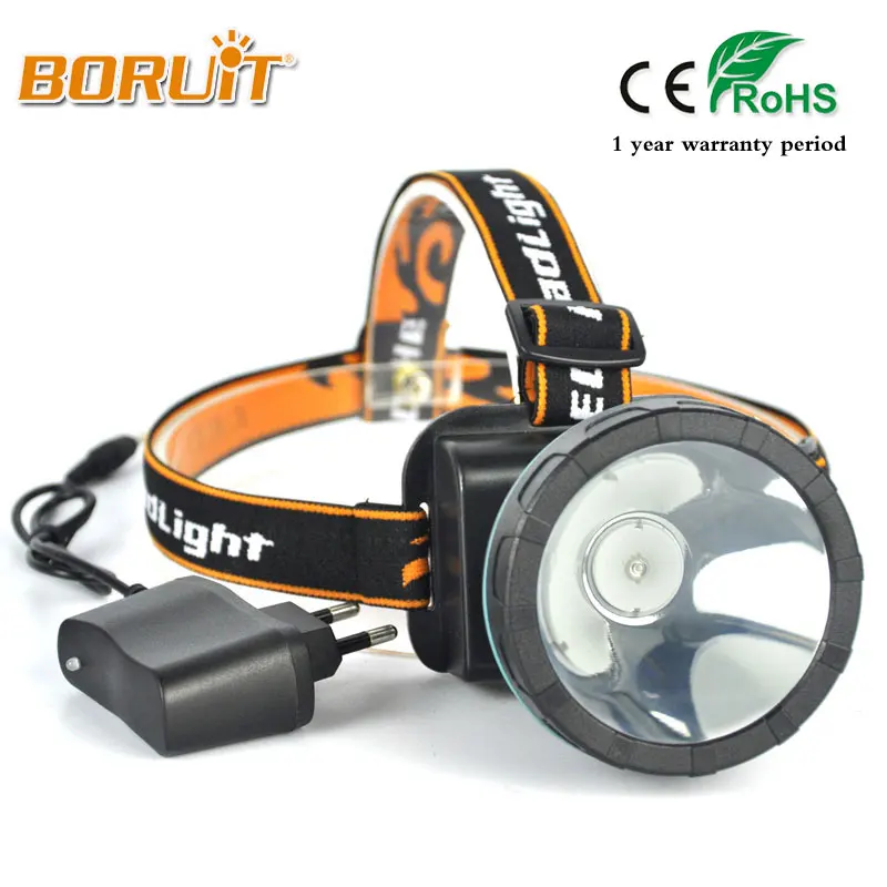 

BORUIT 1200LM Blue Light LED Rechargeable Headlight 2 Modes Fishing Headlamp Flashlight Include 2200mAh Li-on Battery Ac charger