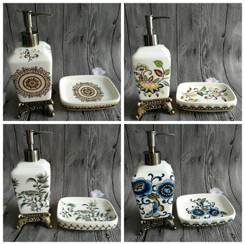 

2pcs/set Ice crack ceramics Bathroom Accessories Set Soap Dispenser/Soap Dish bathroom accessories Wedding gift