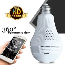 HD 1080P Bulb Light font b Wireless b font IP Camera 2MP Mini Lamp Infrared Cam
