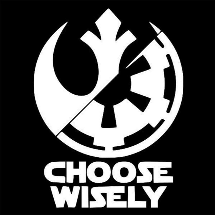 

2pcs STAR WARS CHOOSE WISELY Jedi Sith Vinyl Decal Car Wall Sticker Logo Laptop Phone Car Vinyl Art Decor C120
