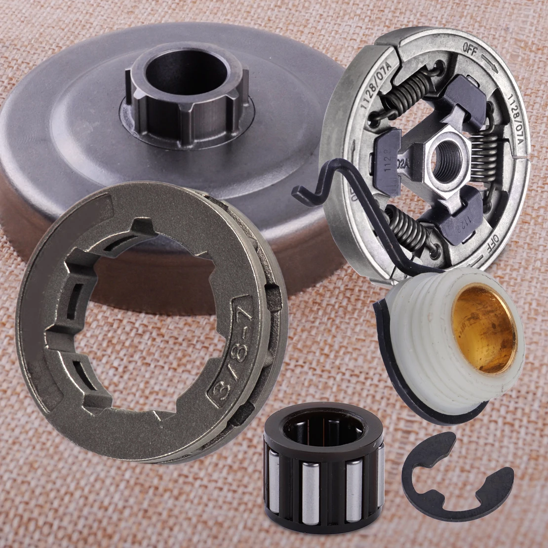 LETAOSK Chain Sprocket Clutch Drum Cage Bearing Worm Gear E Clip Set Fit For Stihl 044 046 MS440