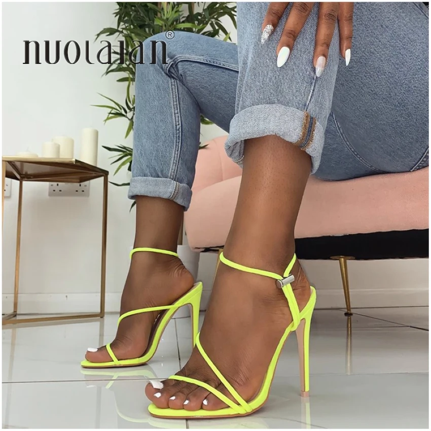 2019 Summer women pumps ankle strap high heel pumps shoes for women sexy peep toe high heels sandals party wedding shoes woman
