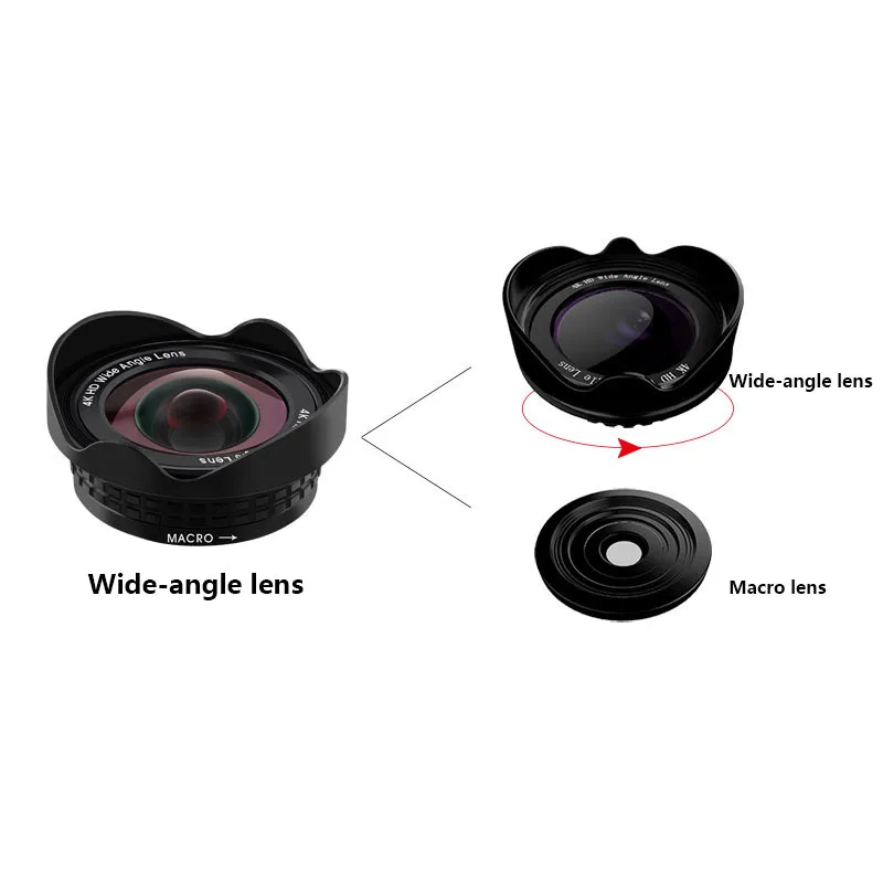 

2 In 1 Wide Angle Micro Lens Universal Mobile Phone Lens Camera for Huawei iPhone Cameras LSMK99
