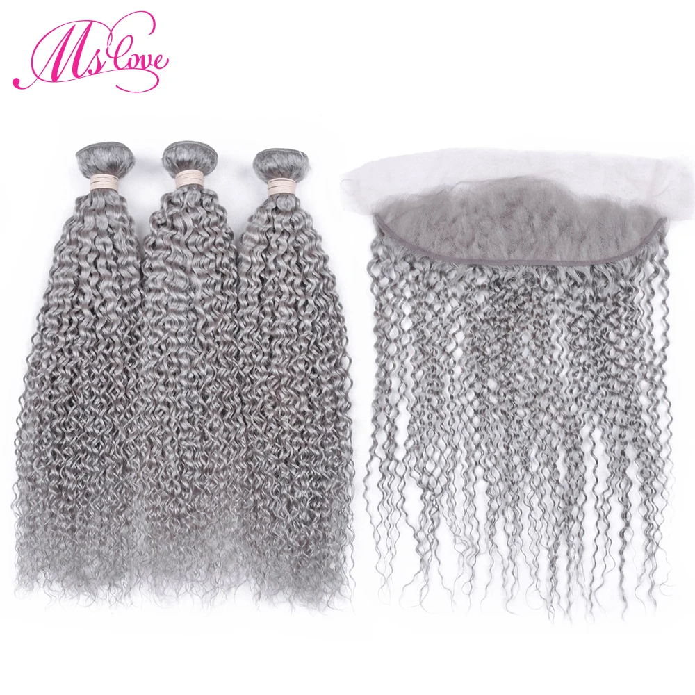 Buy Ms Love Pre Colored Grey Bundles With Frontal