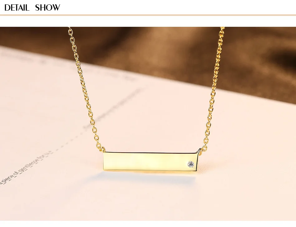 

S925 sterling silver necklace pendant simple and versatile micro-inlaid necklace LS302