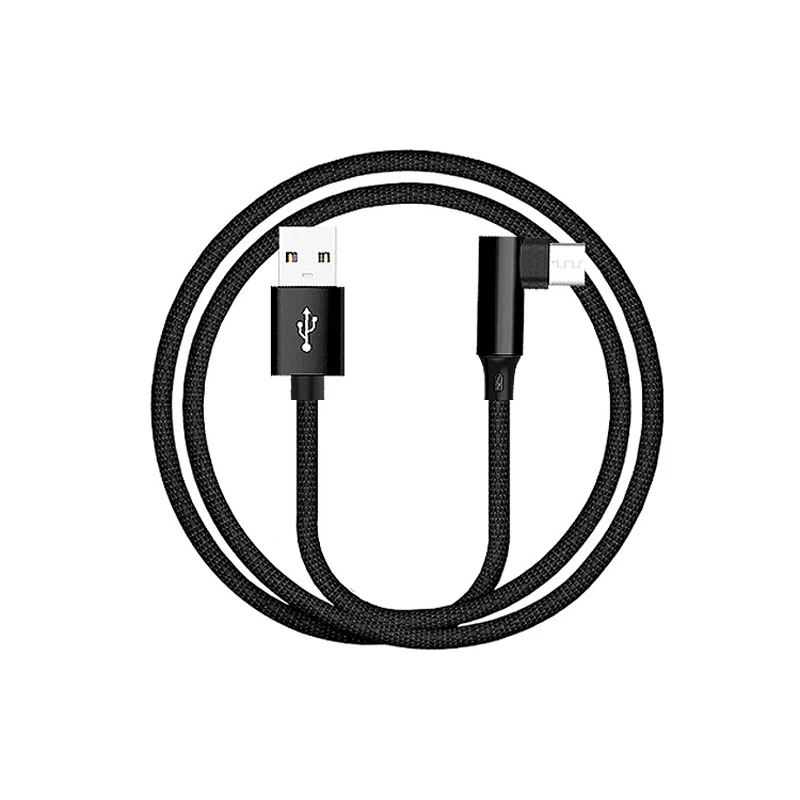 

EtopLink New Nylon Weave Micro USB USB-C Fabric L Type elbow USB Data Charger Cable Ribbon for Micro Type-c Charging Cable 1M