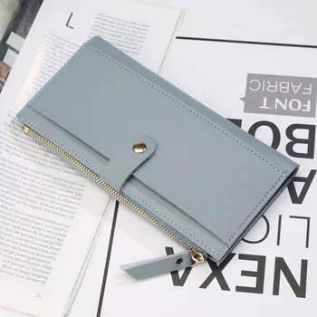 

112918 new hot lady long design zipper button clutches wallet female purse