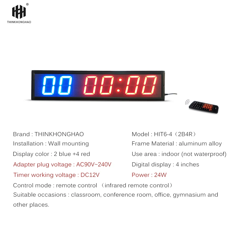  free shipping 4inch GYM Crossfit Timer LED Interval Timer Training Time And Rest Time Alternate Cou - 32752764276