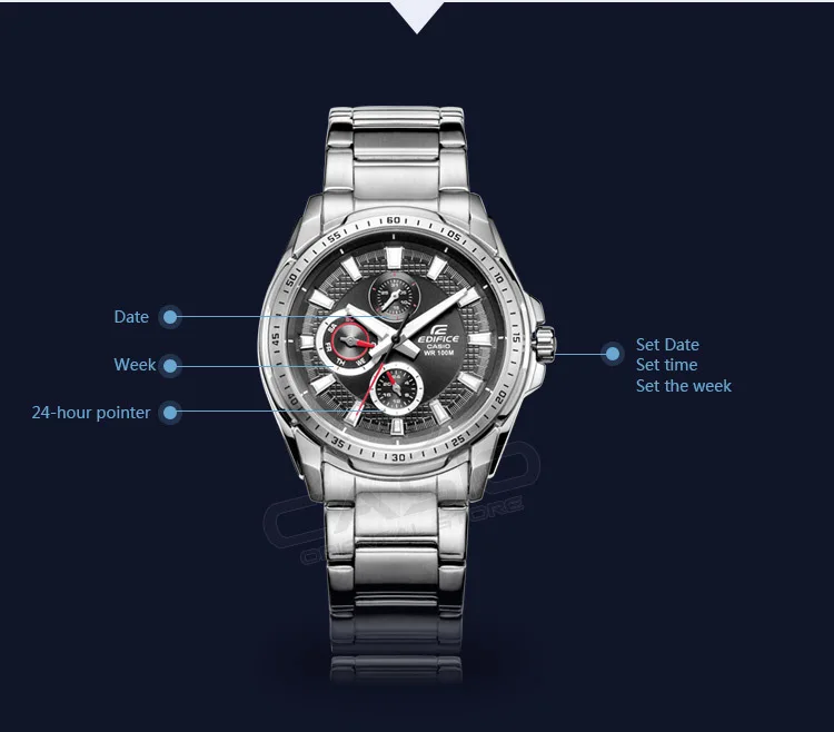 Casio edifice часы цифровые часы мужчин водонепроницаемые бизнес таблица relogio masculino часы ef-328d