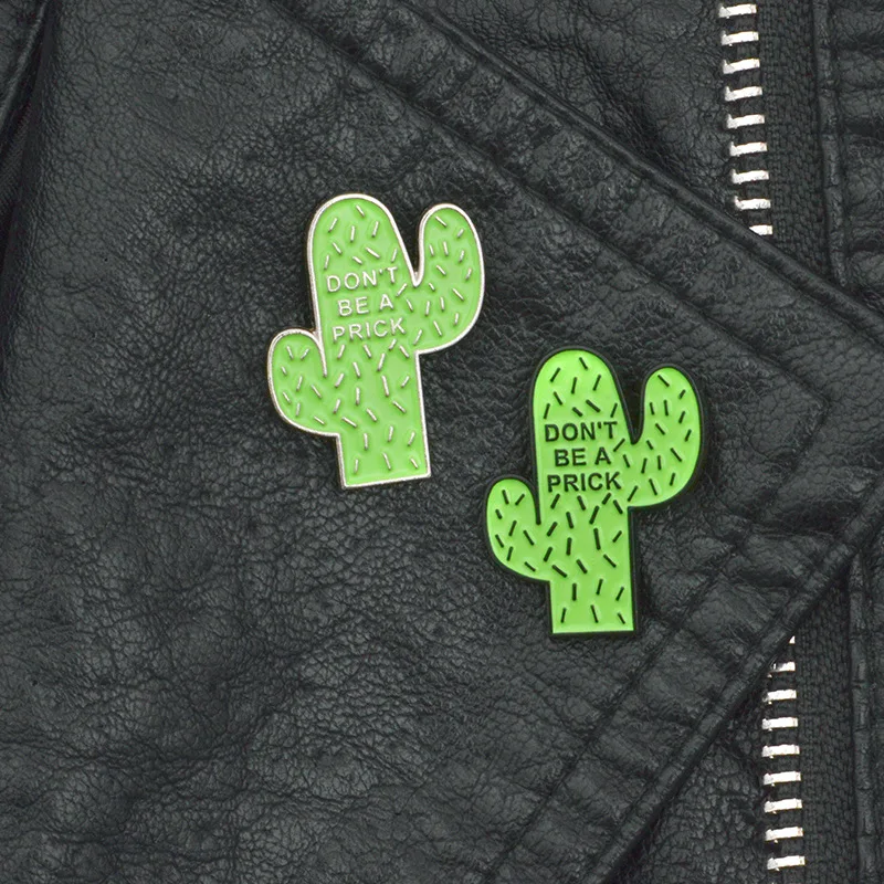 Cartoon Fashion Enamel Pin Metal Brooch Mini Green Plant Potted Cactus Button Brooches Denim Jackets Collar Badge Pins (4)