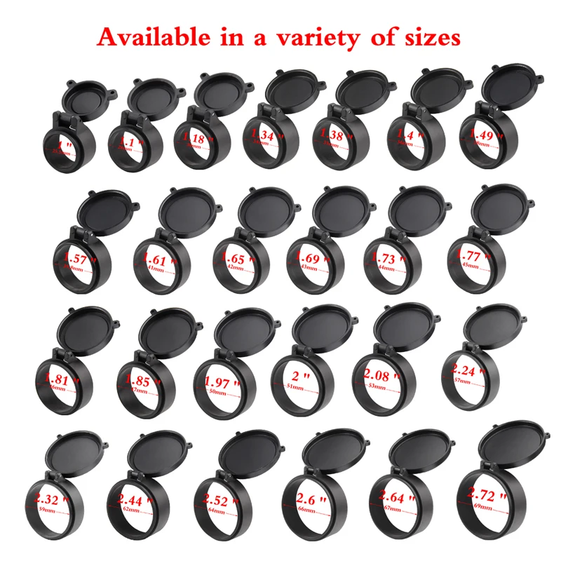 25.4-69MM Rifle Scope Lens Cover Flip Up Quick Spring Protection Cap 37-43-5
