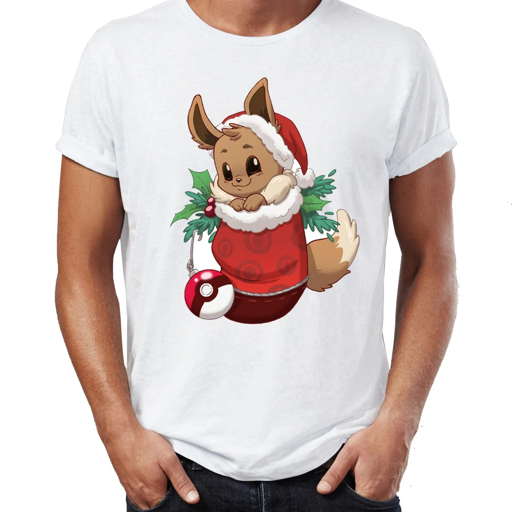Мужская футболка Рождественский Покемон Пикачу Сквиртл eeevee Bulbasaur Awesome художественная Футболка с принтом