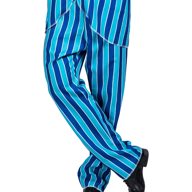 Fashion Austin Powers Suit 80's 70's Party Cosplay Men Blazer Suit Blue Striped Disco Costumes Adult Halloween Costume For Men