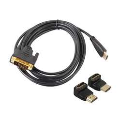 Высокой четкости HDMI/DVI конвертер для кабеля с HDMI мужчин и женщин 90/270 градусов адаптер для GoPro Камера PC мониторы Дисплей