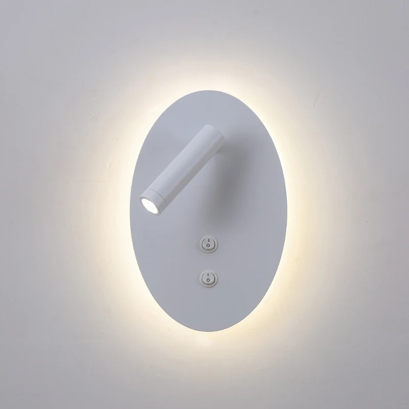 2018 new bedroom bedside lamp modern minimalist personality hotel wall with switch 3W reading