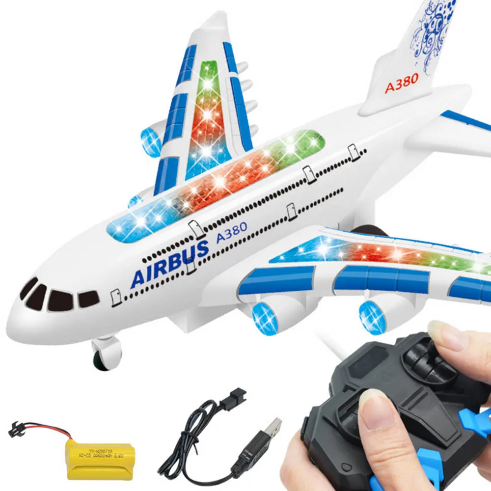 Remote control airbus model Kids Airplane Toys Airbus Electric Remote Control Model Plane with Lights Sounds for children Gifts