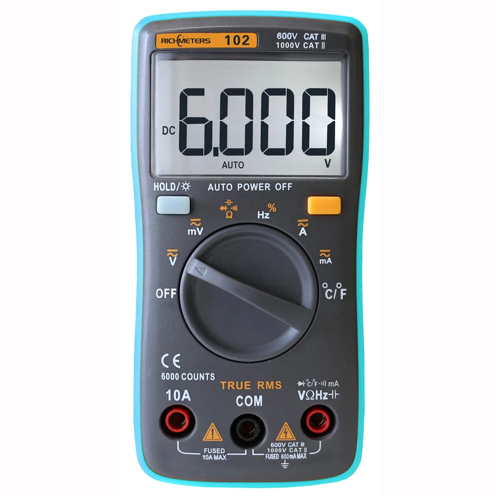

RICHMETERS RM102 Multifunction Digital Multimeter AC/DC Voltage current tongs Resistance Diode Capacitance Temperature Tester