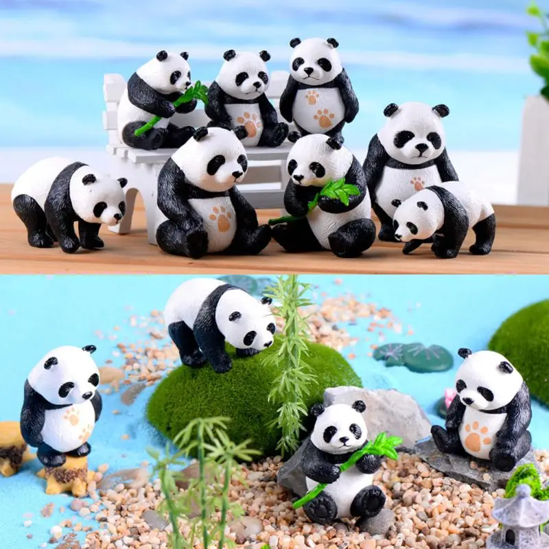 Новые миниатюрные полимерные панды садовые растения цветочный горшок бонсай кукольный домик материалы для декорирования сада