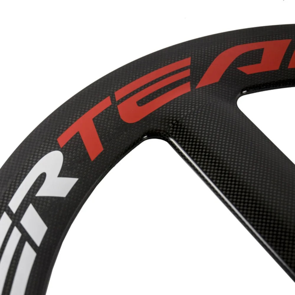 Perfect SUPERTEAM 3spoke Wheelset Road Carobn Wheels CLincher 23mm fixed gear track Wheels tri spoke wheelset 3
