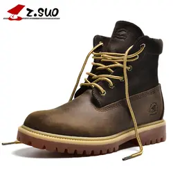 ZSUO/Брендовые мужские ботинки из натуральной кожи, замшевые ботинки из коровьей кожи, мужские военные ботинки-дезерты, коричневые модные