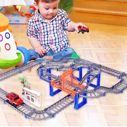 73 шт. DIY 3D Электрический Железнодорожный вагон поезд трек Многослойные строительные машины Модель собрать развивающие игрушки подарки для