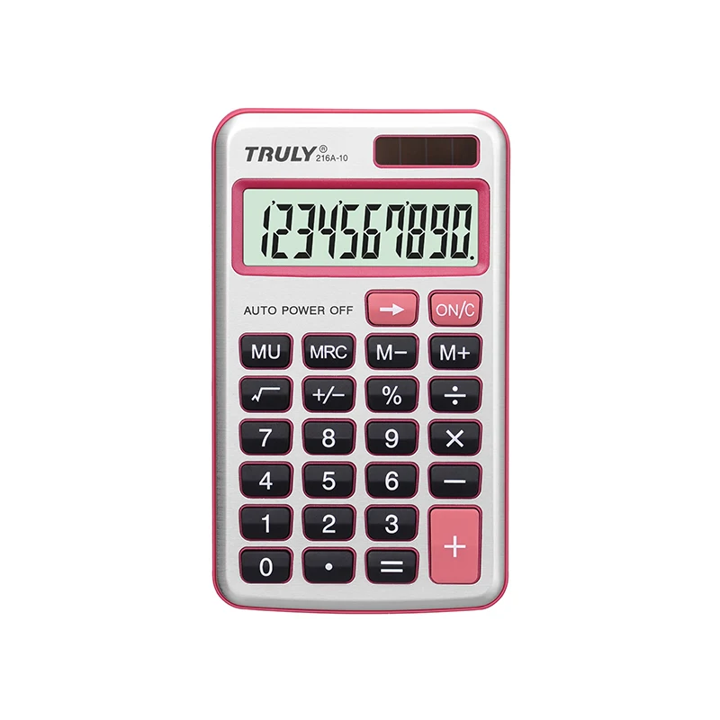 حقا المحمولة الشمسية آلة حاسبة إلكترونية رقيقة البسيطة جيب 216A-10 الكمبيوتر