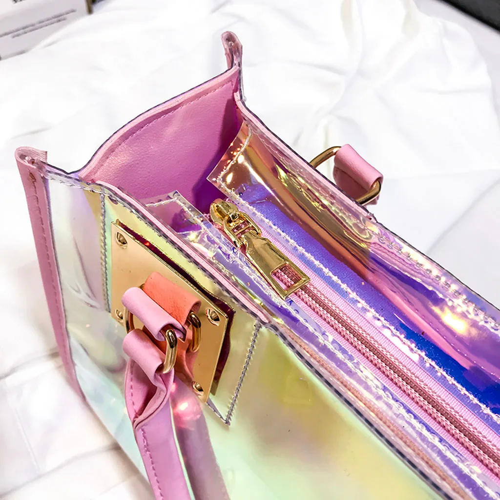 Женская мода ПВХ новая многофункциональная цветная сумка почтальон сумка через плечо в сумки для женщин на молнии