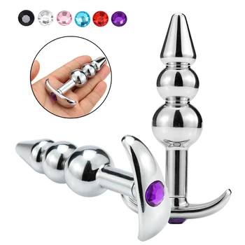 

Strainless Steel Butt Plug Anal Sex Toys For Men Women Prostate Massage Masturbator Metal Anal Beads Dilator G Spot Anal Plug