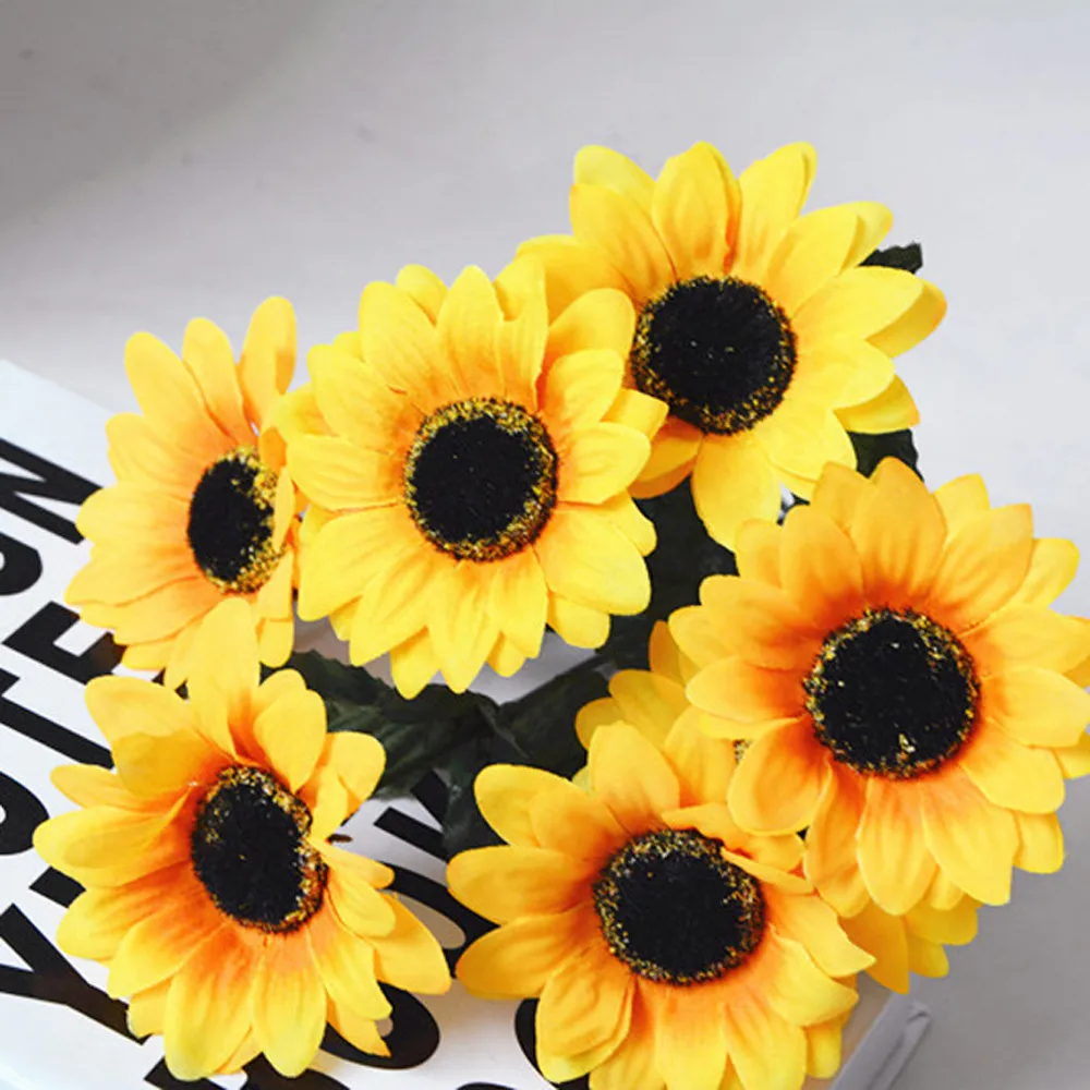 Buy New Qualified 1pcs Yellow Artificial Fake Flower