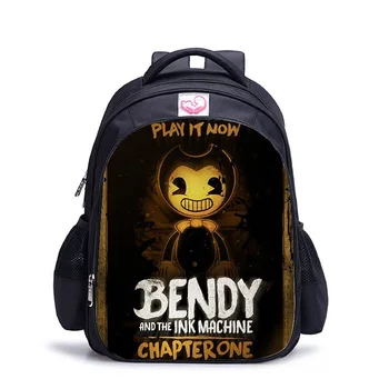 

Bendy and The Ink Machine School Bags for Boys Backpacks Famous Game Printed Backpack for Teenager Student Book Bag