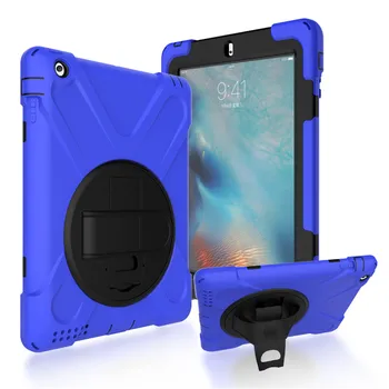 

360 Degree Heavy Duty Kids Safe Cover Case For Apple iPad2 iPad3 iPad4 9.7'',PC&Silicon Stand Hand&Shoulder Strap Tablet Case