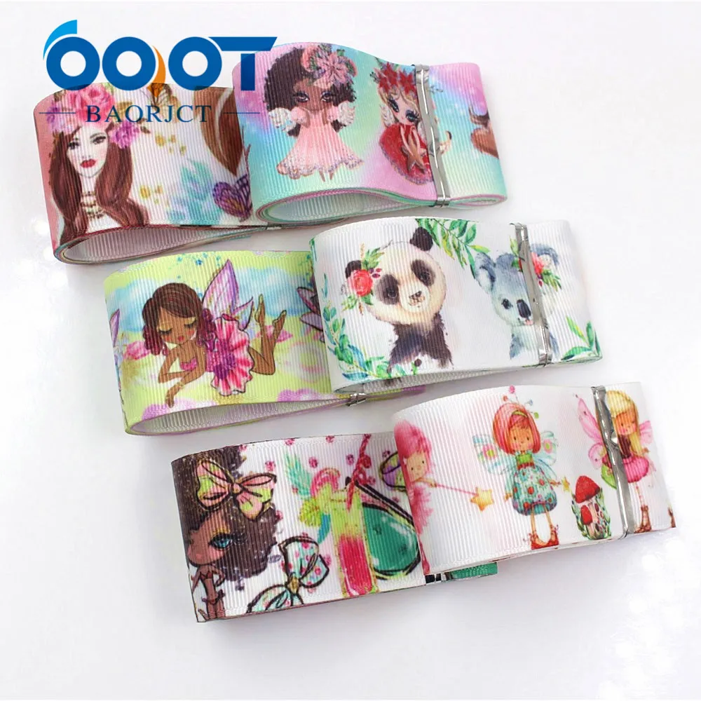 

OOOT BAORJCT I-19320-648 38mm 10yards Cartoon Thermal transfer Printed grosgrain Ribbons,bow cap DIY accessories decorations