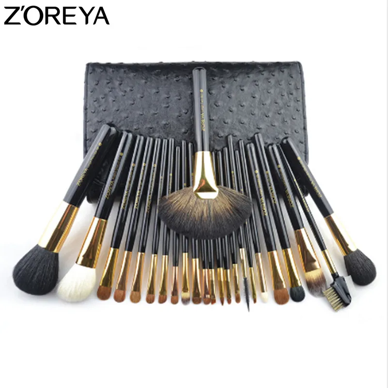 ZOREYA Brand Sable Hair 24pcs Makeup Brushes Set Professional As Make Up Tool For Beauty Woman Cosmetic Brush With Cosmetic Bag ZOREYA Brand Sable Hair 24pcs Makeup Brushes Set Professional As Make Up Tool For Beauty Woman Cosmetic Brush With Cosmetic Bag