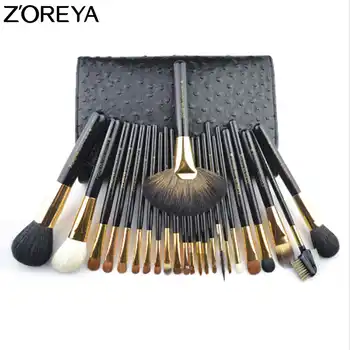 ZOREYA Brand Sable Hair 24pcs Makeup Brushes Set Professional As Make Up Tool For Beauty Woman Cosmetic Brush With Cosmetic Bag - Category 🛒 Beauty & Health