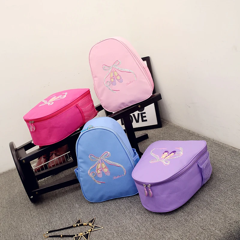 Детские розовые балетные сумки для девочек, парусиновые балетки с пайетками, джаз, латинские танцевальные сумки, рюкзак для детей, балетный
