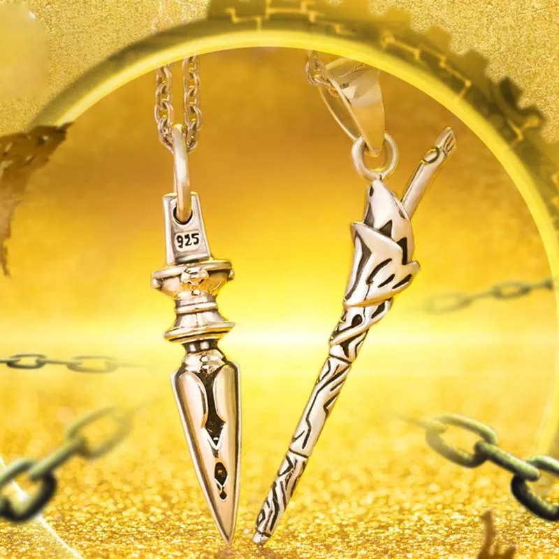 

Anime Fate Stay Night Cosplay Necklace Bling 925 Silver Pendant Rope Chain and Learher Chain for Choose New Year Gift Jewelry