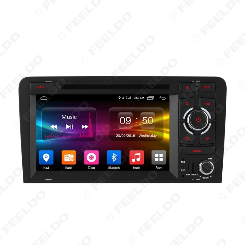 Excellent FEELDO 7" inch Android 6.0 (64bit) DDR3 2G/32G/4G LTE Octa Core Car DVD GPS Radio Head Unit For Audi A3/S3(2003~2011) #4583-F8 1