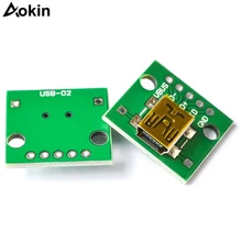 20 sztuk Mini Micro USB do DIP 2.54mm Adapter złącze modułu Panel kobiet 5-Pin tablica korkowa zmienia 2.54mm Micro USB PCB typ części(China)