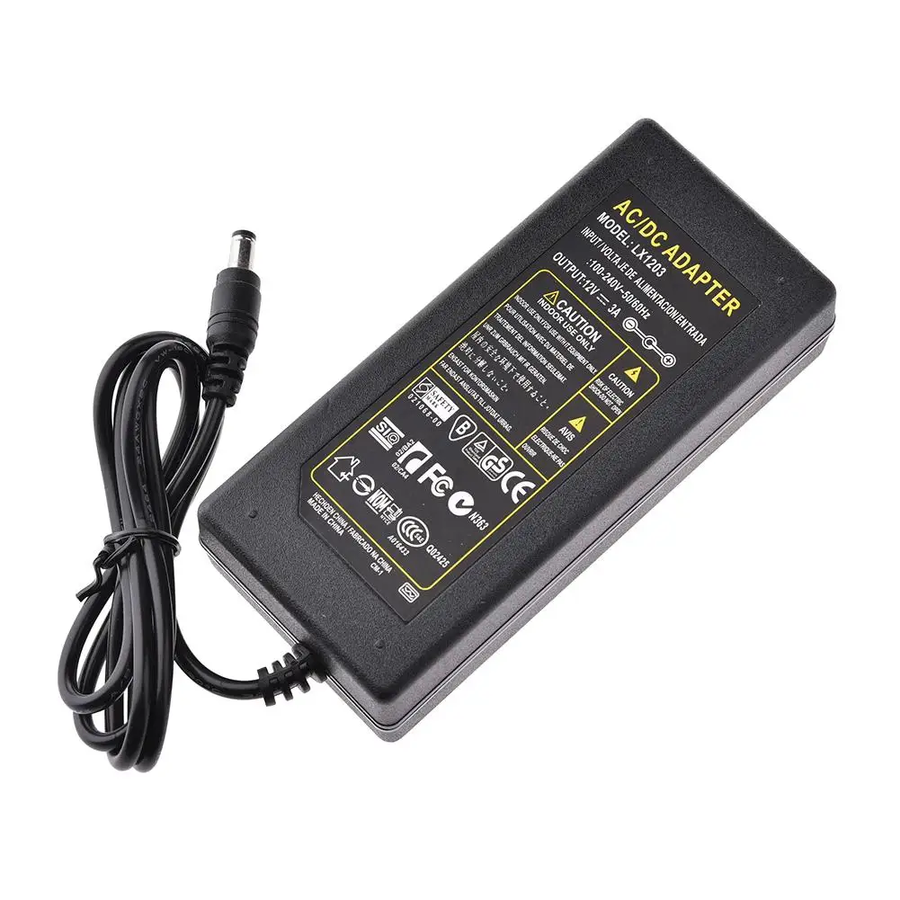 100 V-240 V AC DC 12 V 3A 4A 6A 60 Вт Зарядное устройство освещения светодиодный водителем переключатель Питание адаптер для Светодиодные ленты Light 3528 5050 - Цвет: 3A