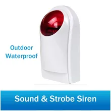 Открытый водонепроницаемый IP66 беспроводной Звук вспышки стробоскоп сирена для GSM сигнализация с 120db звук и красная вспышка освещения