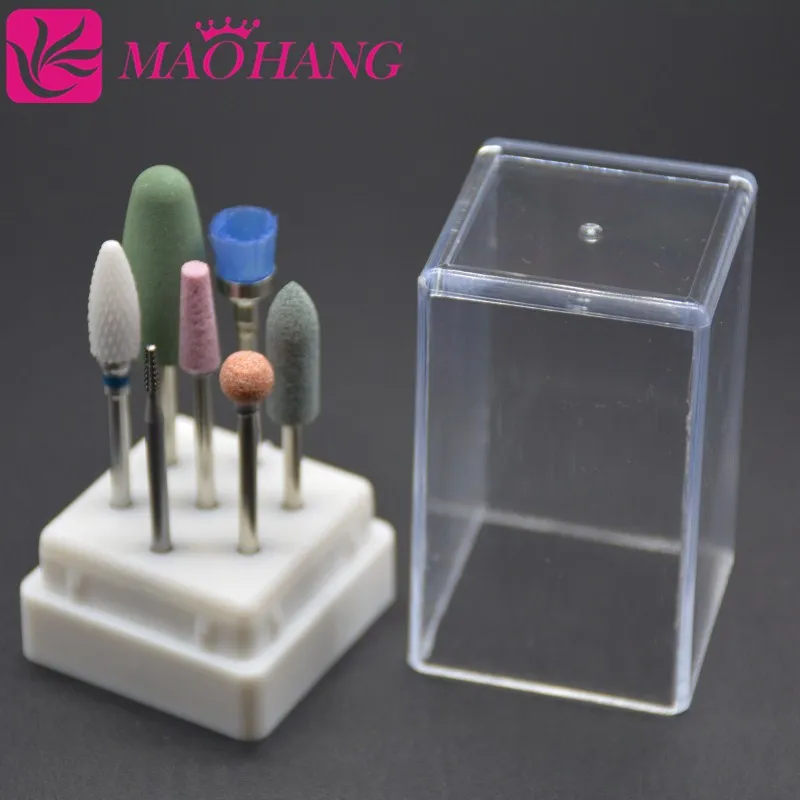 

MAOHANG 7pcs/set carbide cutter cermaic nozzle nail drill bit kits milling cutter sets electric drill pedicure machine tools