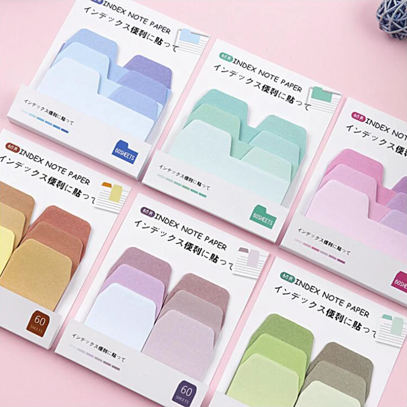 

Japanese Self-Adhesive Memo Pad Sticky Notes Gradient Color Notes Office Stationery and School Supplies 1PCS/60 Pages